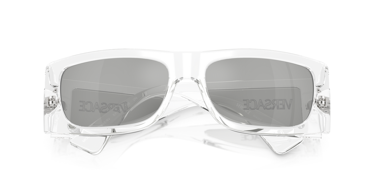 Versace Sunglasses VE4482 1488V 57mm Crystal / Clear Mirror Silver Lens