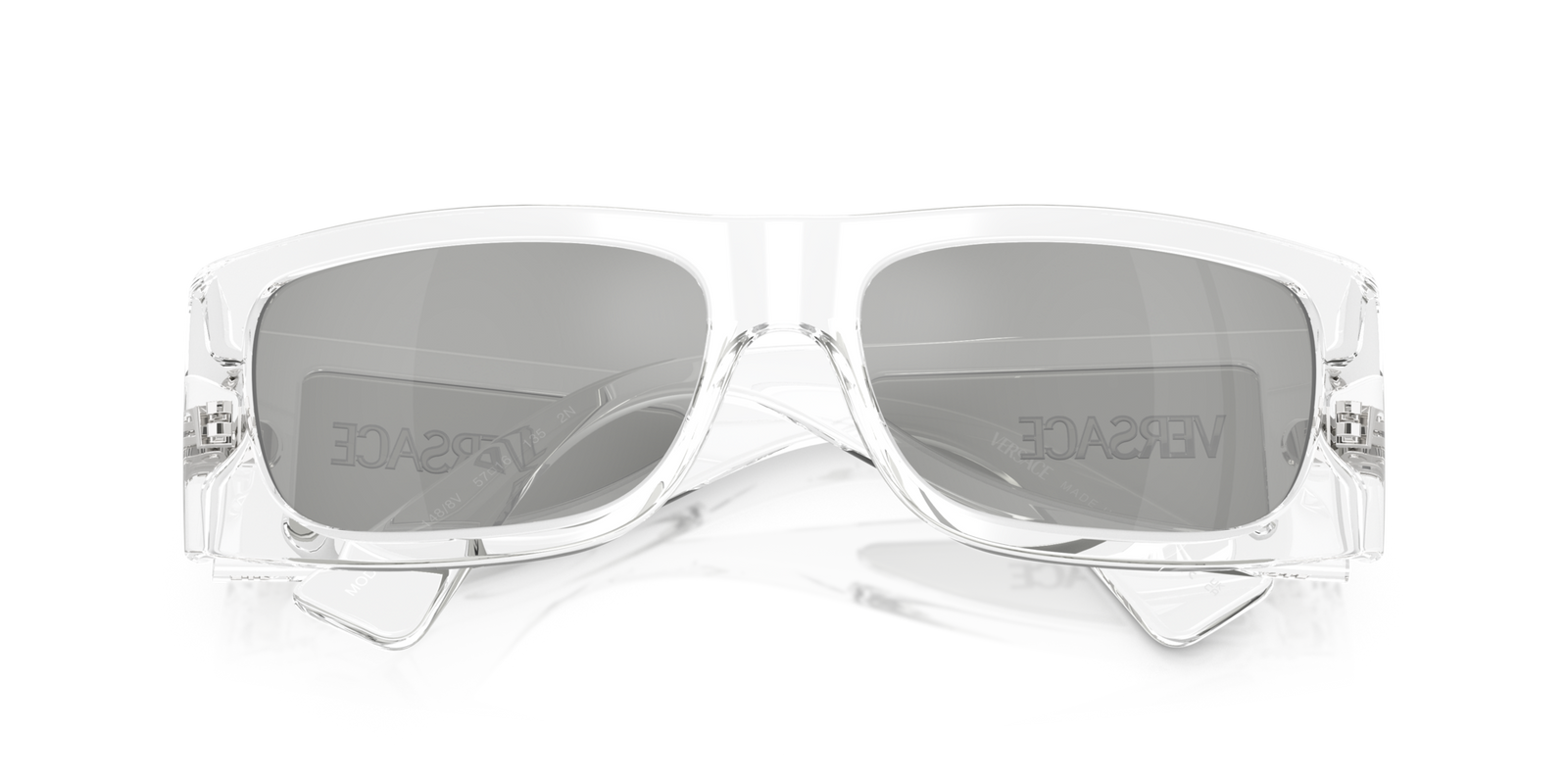 Versace Sunglasses VE4482 1488V 57mm Crystal / Clear Mirror Silver Lens