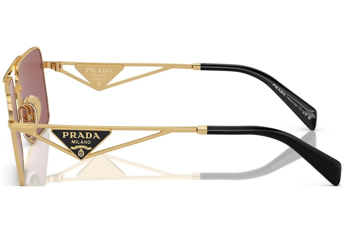 Prada Sunglasses PRA52S 5AK08S 56mm Gold / Dark Violet Lens