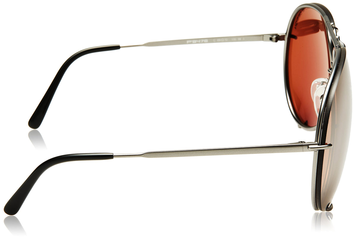 Porsche design Sunglasses P8478 C 69mm Gunmetal / Brown mirror + Dark Grey Lens
