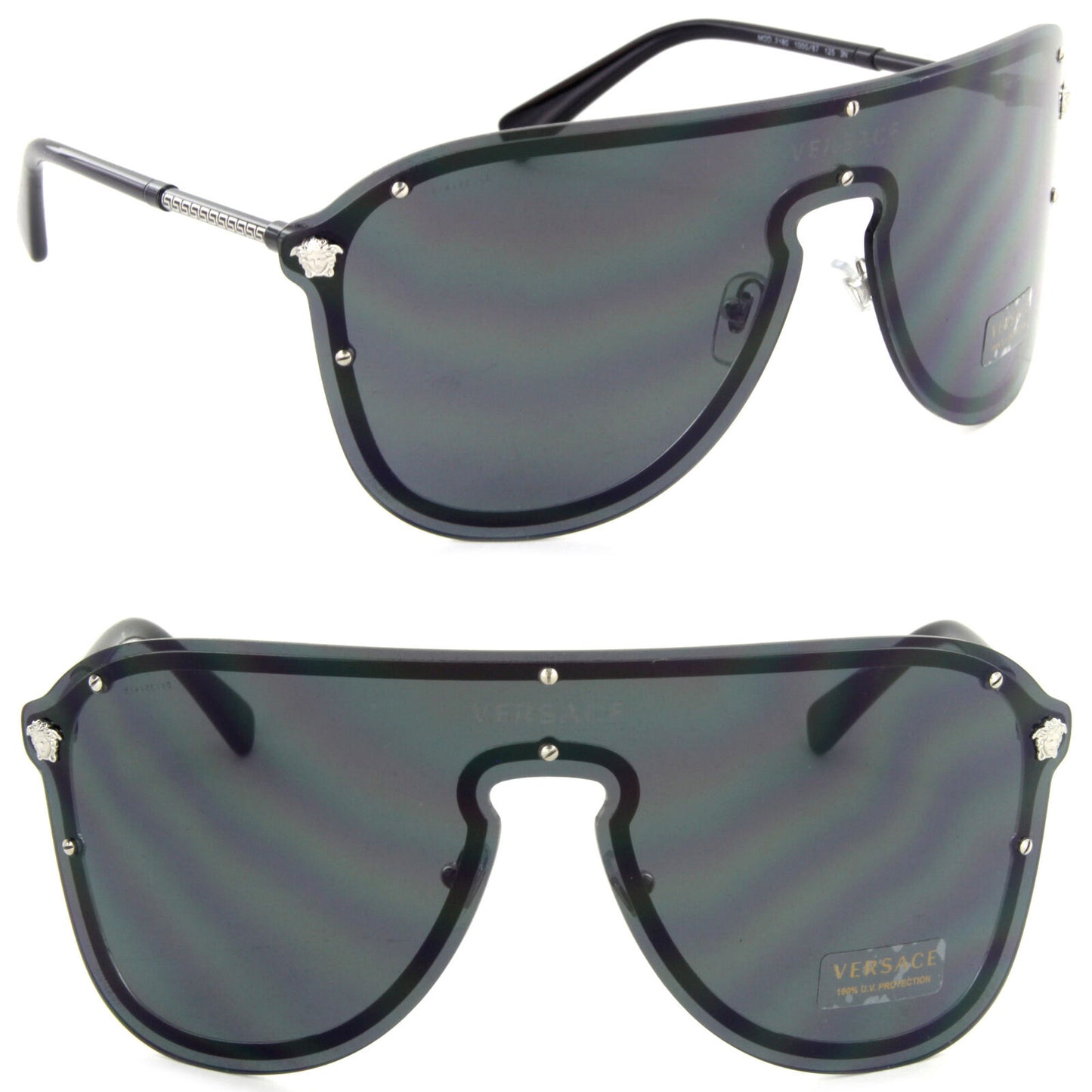 Versace Shield Sunglasses VE2180 1000/87 Silver / Gray Lens (Last one)