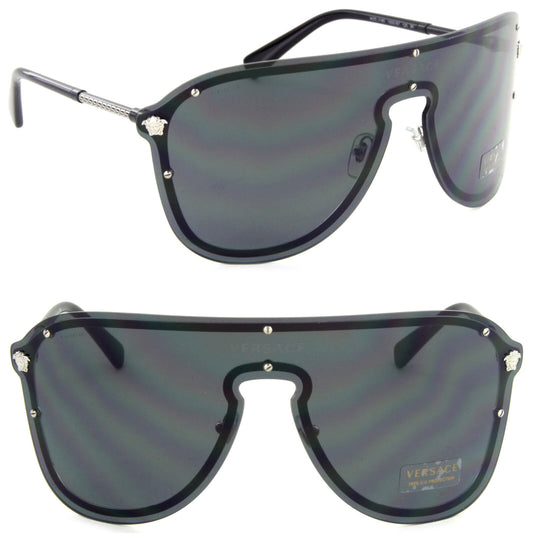 Versace Shield Sunglasses VE2180 1000/87 Silver / Gray Lens (Last one)