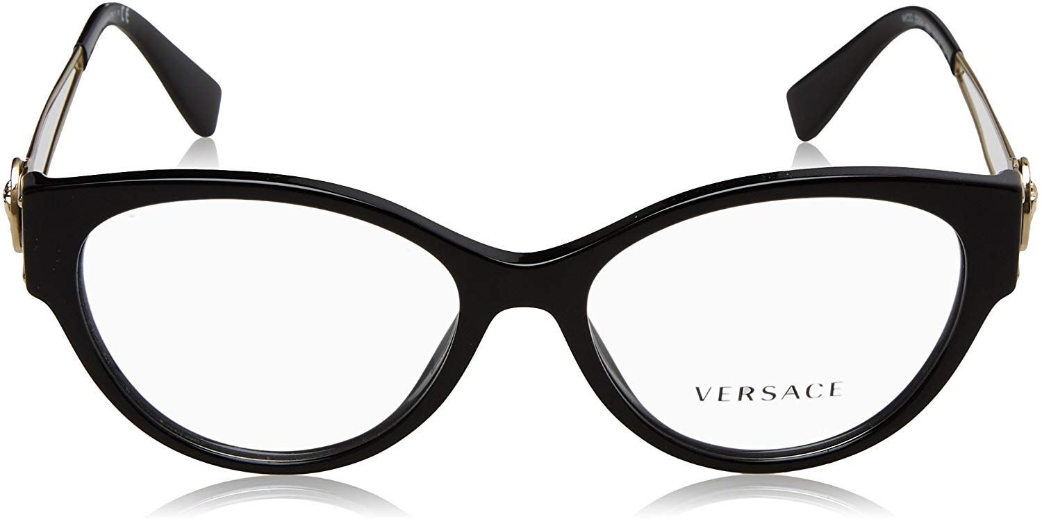 Versace Eyeglasses VE3254 GB1 52mm Black / Demo Lens [52-16-140]