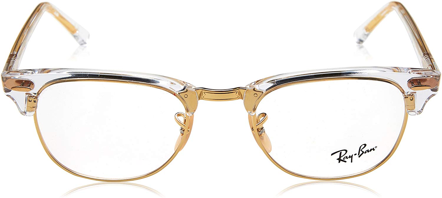 Ray-Ban RX5154 5762 Eyeglasses 51mm Transparent-Gold / Clear Demo Lens