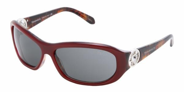 Tiffany & Co Sunglasses TF4010B 80243F 62mm Red W/Havana Side / Dark Grey Lens