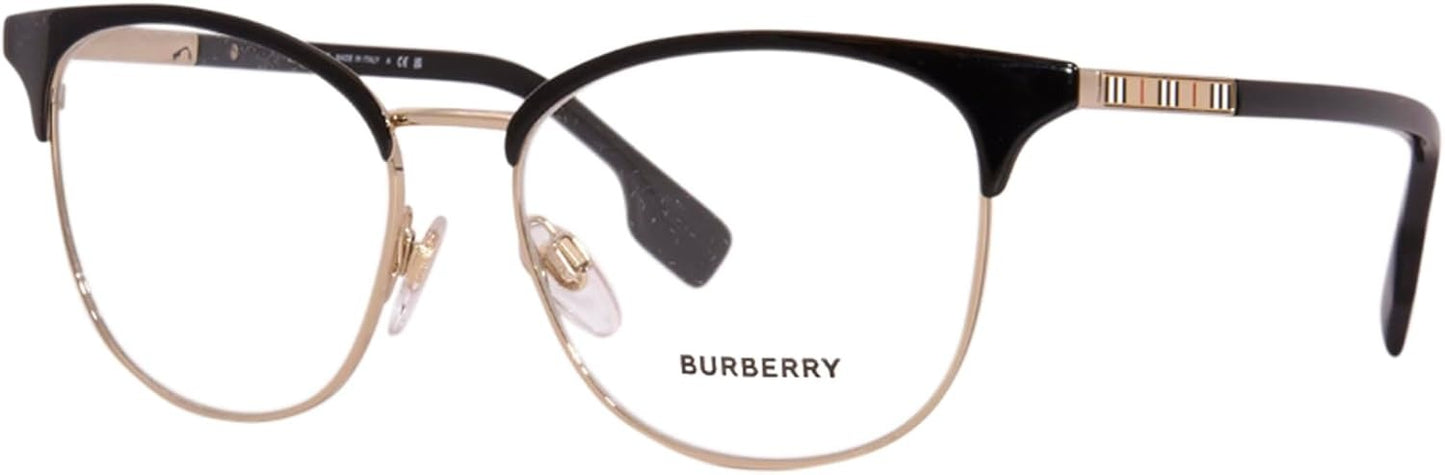 Burberry BE1355 1109 Eyeglasses 52mm Light Gold Black / Clear Demo Lens