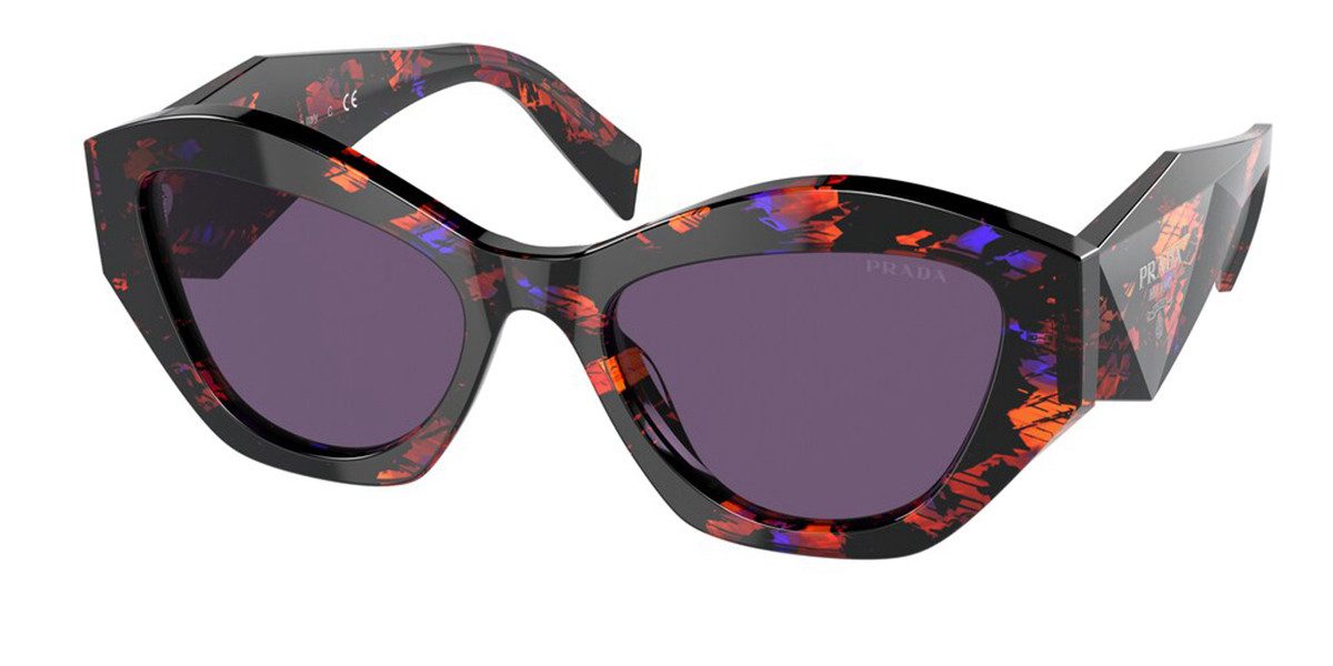 Prada Sunglasses PR07YSF 06V6O2 53mm Abstract Orange / Violet Lens