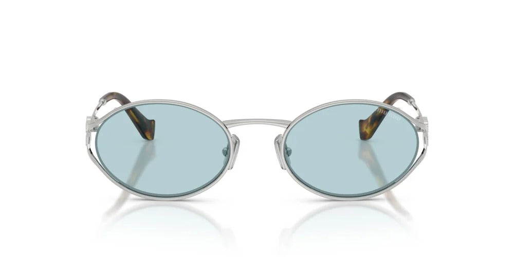 Miu Miu MU52YS 1BC20R Sunglasses 54mm Silver / Light Blue Lens