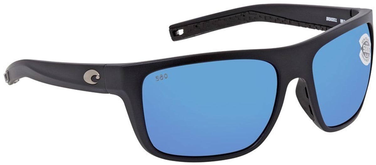 Costa Del Mar Sunglasses Broadbill-BRB-11 Matte Black/Blue Mirror 580G Polarized