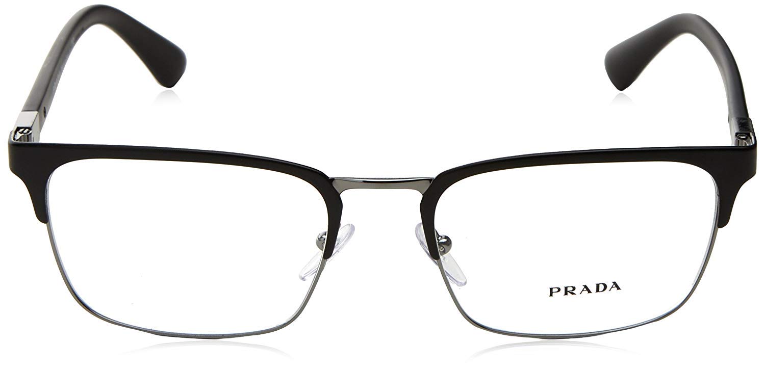 Prada PR 54TV 1BO1O1 Rectangle Eyeglasses Matte Black / Demo Lens