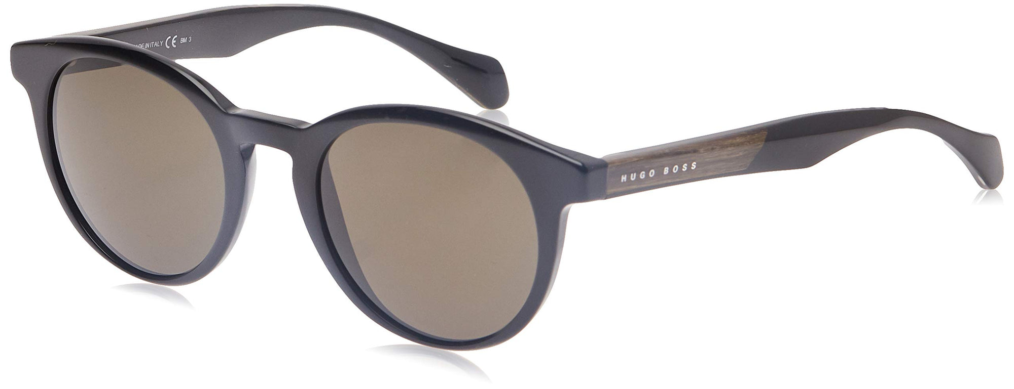 Hugo Boss BOSS 0912/S 01YS-NR Round Sunglasses Black Crystal Black/Brown Grey Lens