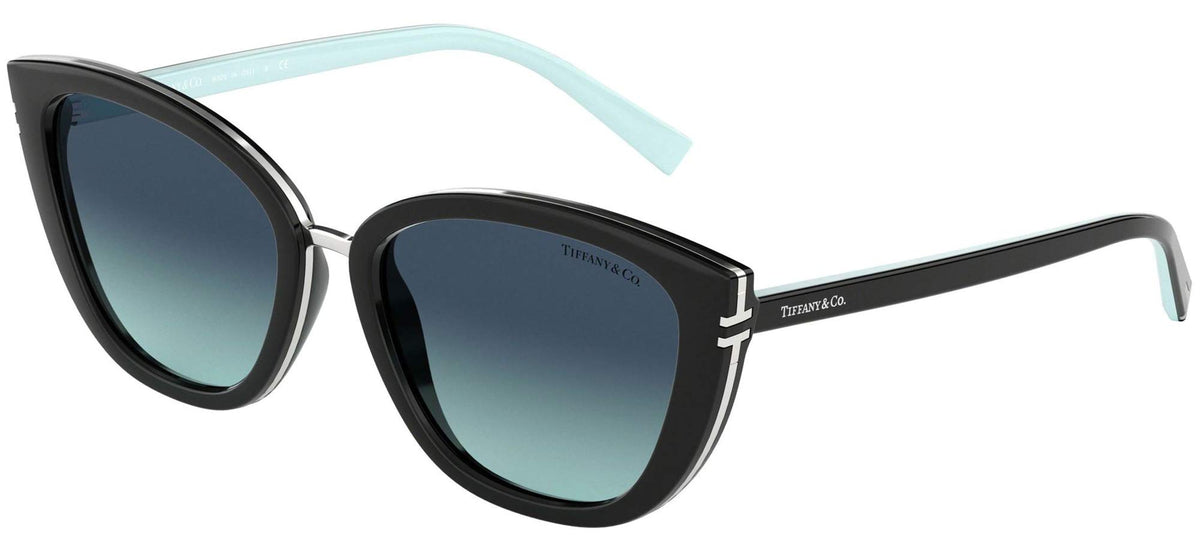 Tiffany &amp; Co Sunglasses TF4152 80019S 55mm Black Azure / Blue Gradient Lens