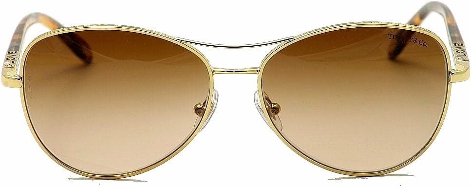 Tiffany & Co Sunglasses TF3041 60023B 57mm Gold-Havana / Gradient Brown Lens