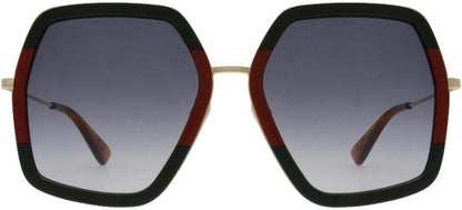 Gucci Sunglasses GG0106S-007 56mm Green Red Gold / Grey Gradient Lens - image 2