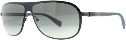 Prada Sport PS56OS PDE3M1 Aviator Sunglasses 62mm Blue Rubber/Grey Gradient Lens