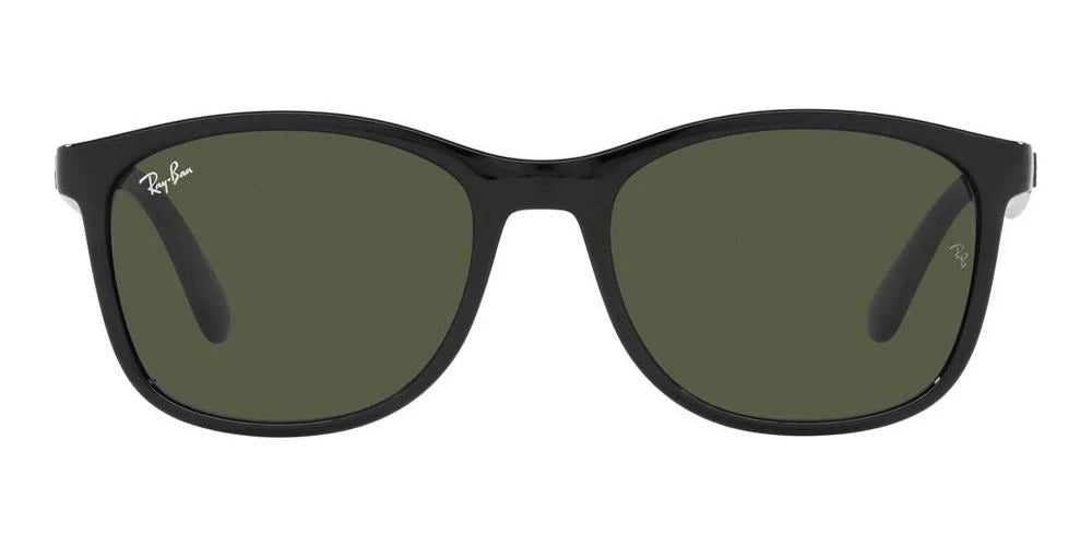 Ray-Ban RB4374 601/31 Sunglasses 56mm Black / Green Solid Lens
