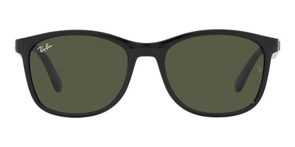 Ray-Ban RB4374 601/31 Sunglasses 56mm Black / Green Solid Lens