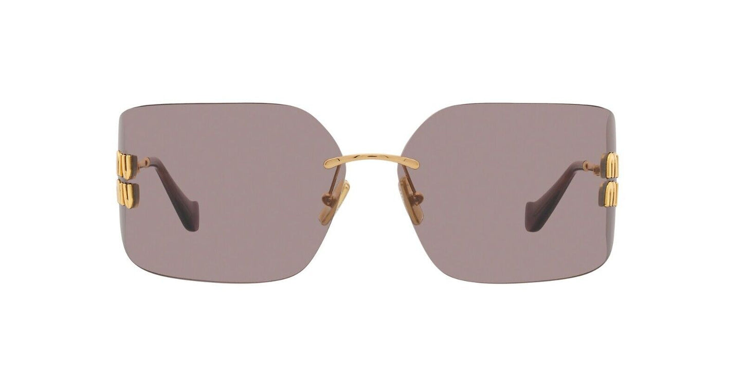 Miu Miu Sunglasses MU54YS 5AK06I 80mm Gold / Light Purple Brown Lens