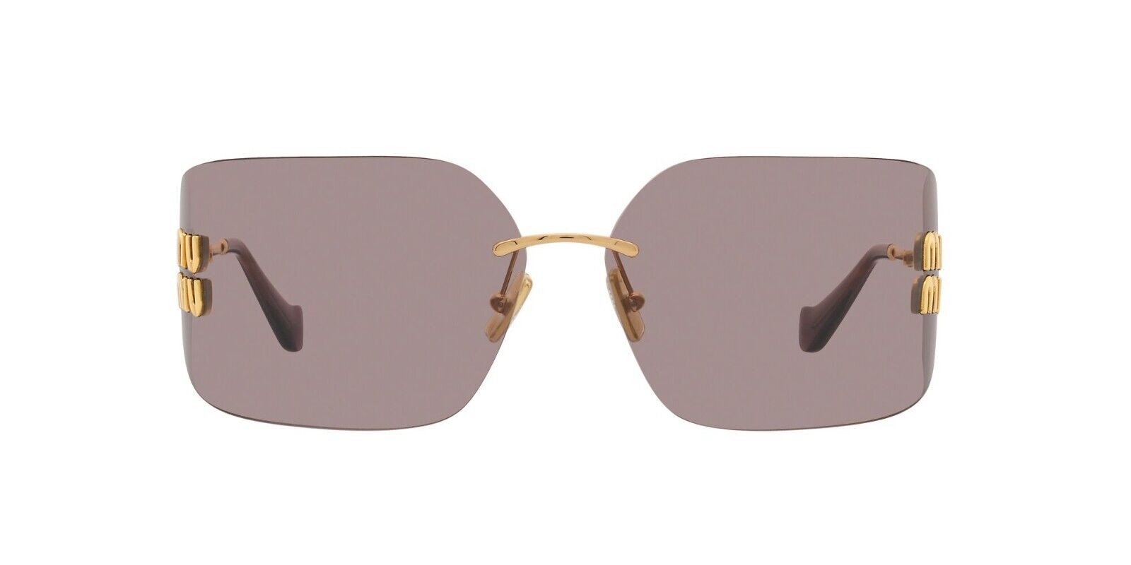 Miu Miu Sunglasses MU54YS 5AK06I 80mm Gold / Light Purple Brown Lens