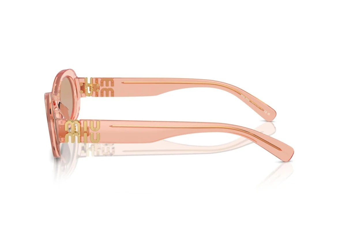 Miu Miu MU 06ZS 13T1P1 Sunglasses 50mm Pink Transparent / Brown Lens