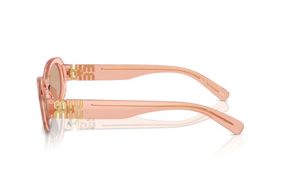 Miu Miu MU 06ZS 13T1P1 Sunglasses 50mm Pink Transparent / Brown Lens