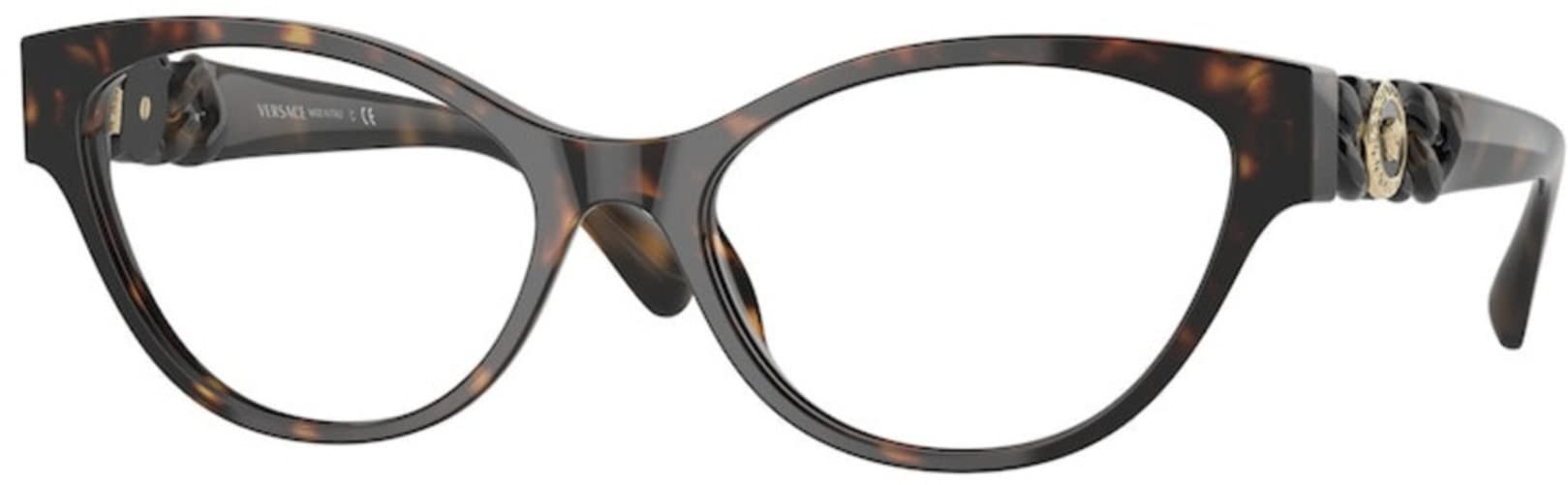 Versace Eyeglasses VE3305 108 55mm Havana / Demo Lens