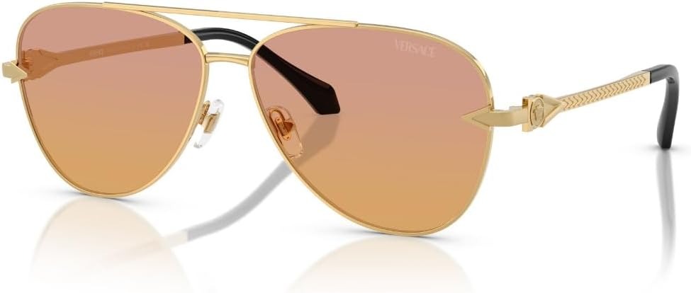 Versace Sunglasses VE2283 1002EL 61mm Gold / Clear Fifty Orange Dark Pink Lens