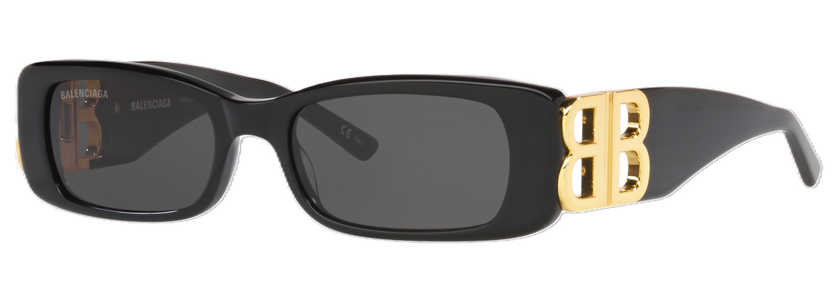 Balenciaga BB0096S 001 Sunglasses 51mm Black / Grey Solid Lens