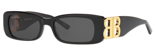 Balenciaga BB0096S 001 Sunglasses 51mm Black / Grey Solid Lens