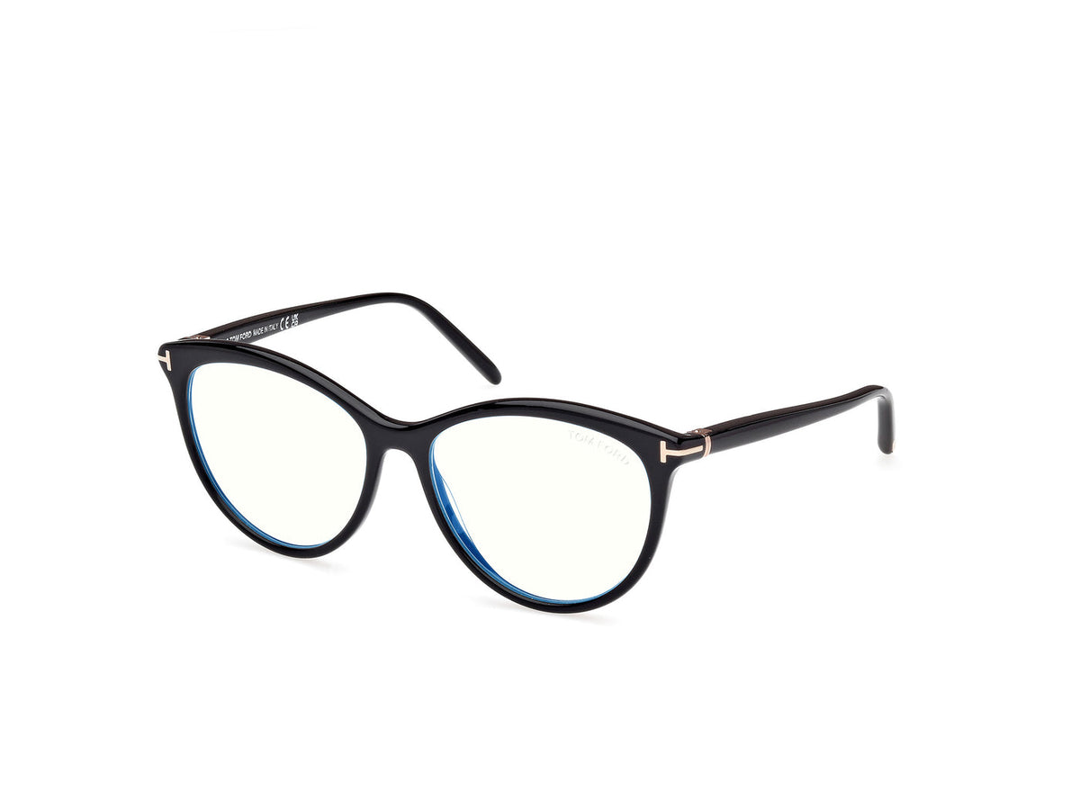Tom Ford Eyeglasses FT5990B 001 55mm Black / Blue Filter Lens