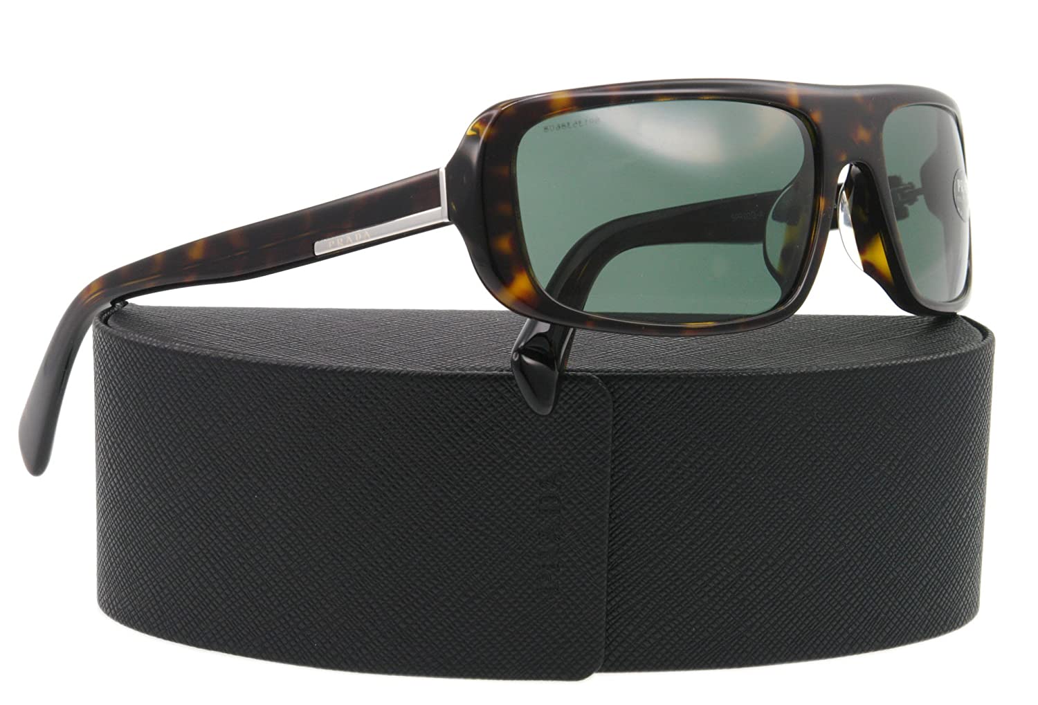 Prada Sunglasses PR03OA 2AU3O1 59mm Havana / Green Lens