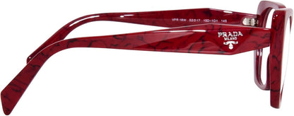 Prada PR 18WV 15D1O1 Eyeglasses 52mm Red Marble / Clear Demo Lens