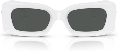 Versace VE4474U 314/87 Rectangle Sunglasses 52mm White / Dark Grey Lens