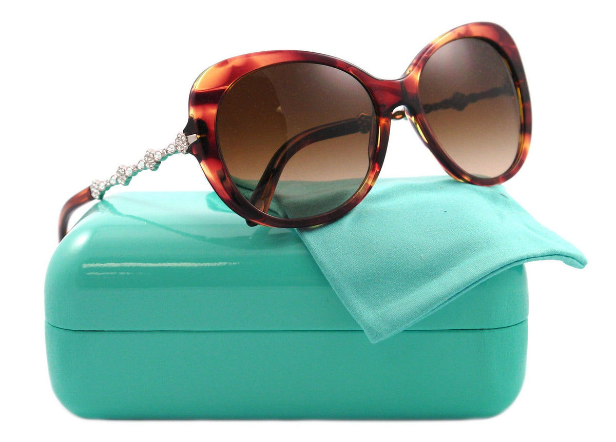 Tiffany &amp; Co Sunglasses TF4053B 80813B 58mm Red Havana / Brown Gradient Lens