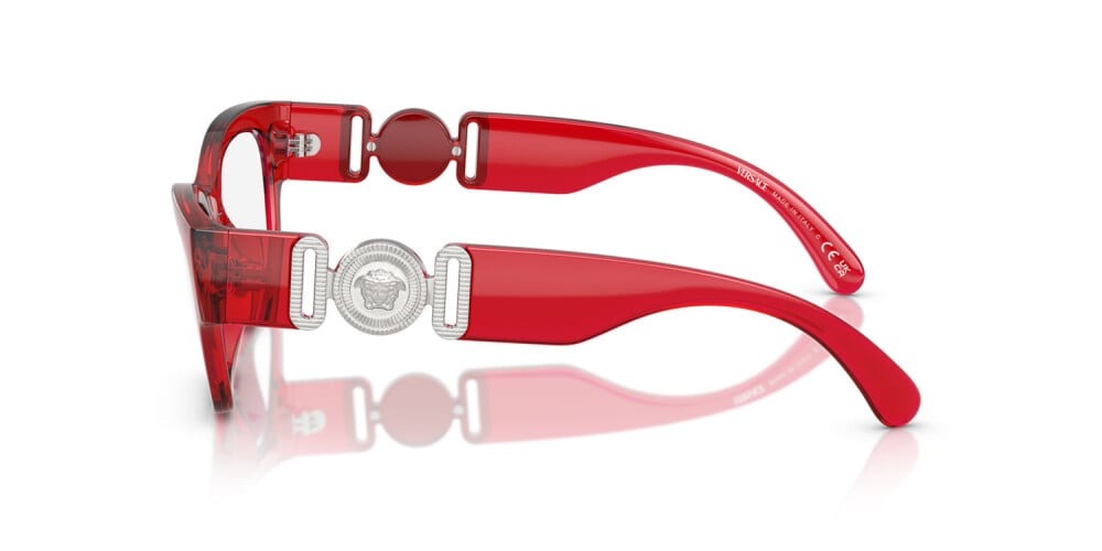 Versace Eyeglasses VE3367U 5495 52mm Transparent Red / Demo Lens