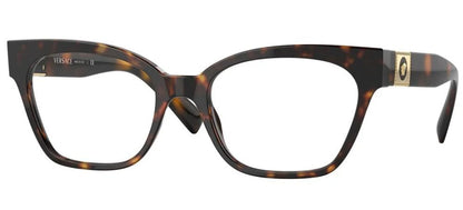 Versace VE3294 108 Eyeglasses 53mm Dark Havana / Clear Demo Lens