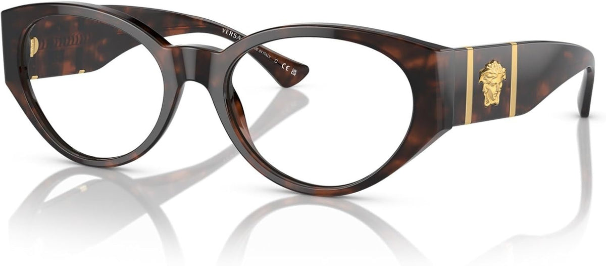 Versace Eyeglasses VE3345 5429 54mm Havana / Demo Lens