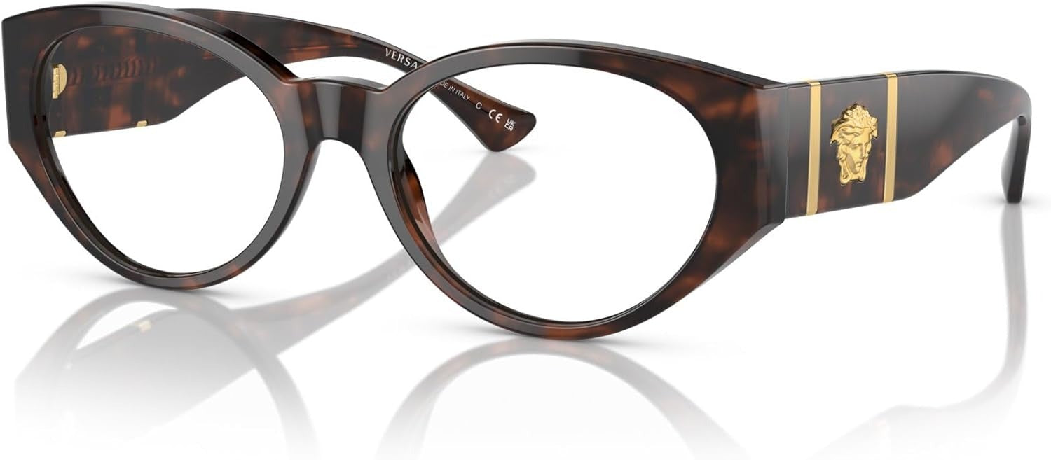 Versace Eyeglasses VE3345 5429 54mm Havana / Demo Lens