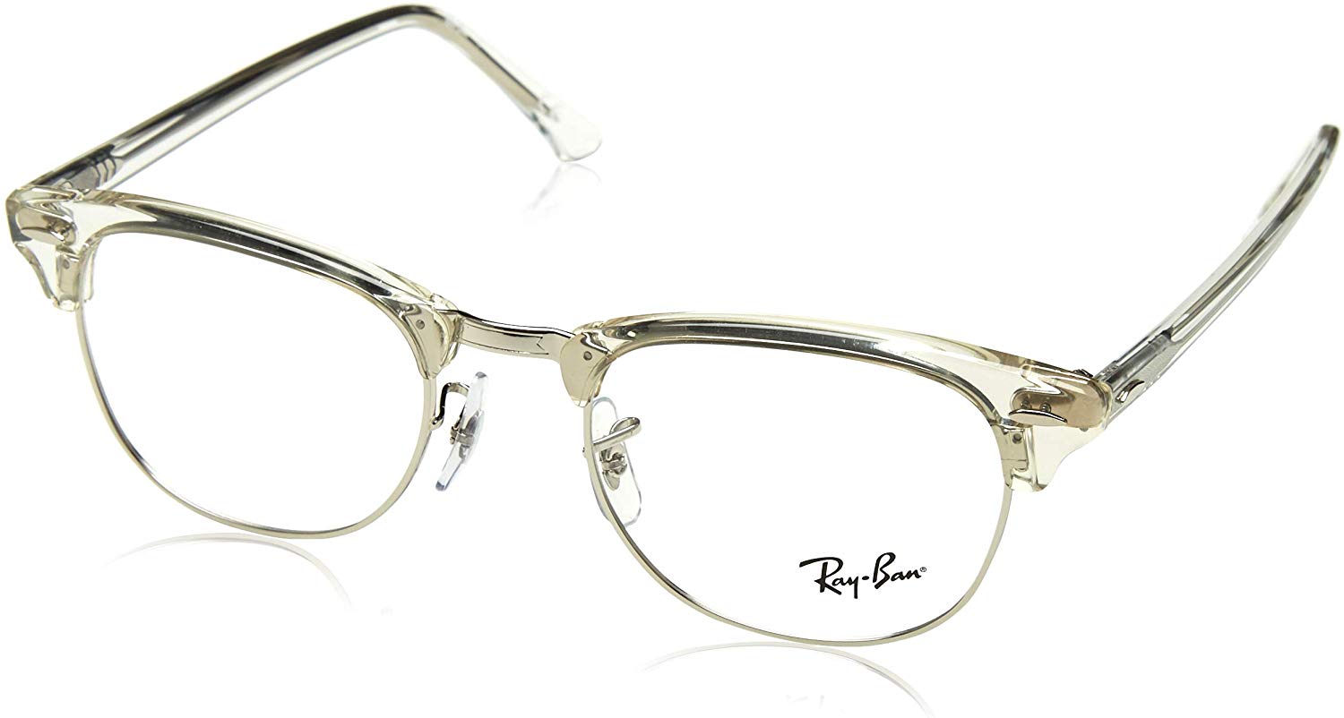 Ray-Ban RX5154 2001 Eyeglasses 49mm White Transparent / Clear Demo Lens