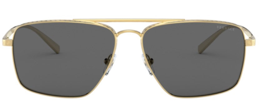 Versace Mens Sunglasses VE2216 100287 Gold / Grey Lens [61-15-140]