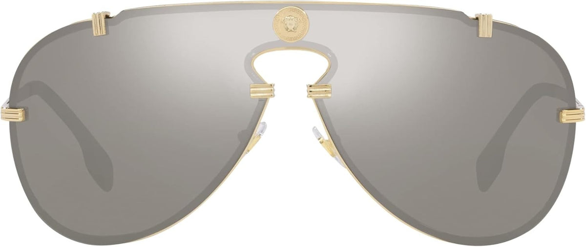 Versace Sunglasses VE2243 10026G 43mm Gold / Light Grey Mirror Silver Lens