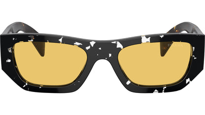 Prada Sunglasses PRA01S 15O10C 53mm Havana Black / Transparent Yellow Lens
