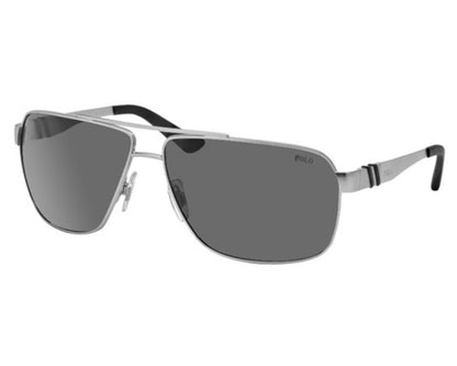 POLO Ralph Lauren Sunglasses PH 3088 9046/87 Matte Silver / Grey Lens