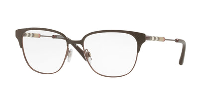 Burberry BE1313Q 1240 Eyeglasses 53mm Square Brown Matte / Clear Demo Lens