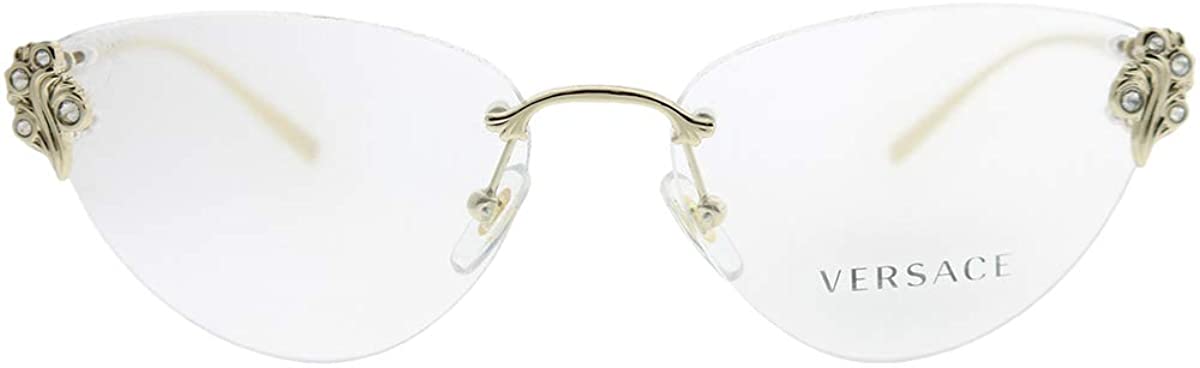 Versace Eyeglasses VE1254B 1252 54mm Pale Gold / Demo Lens