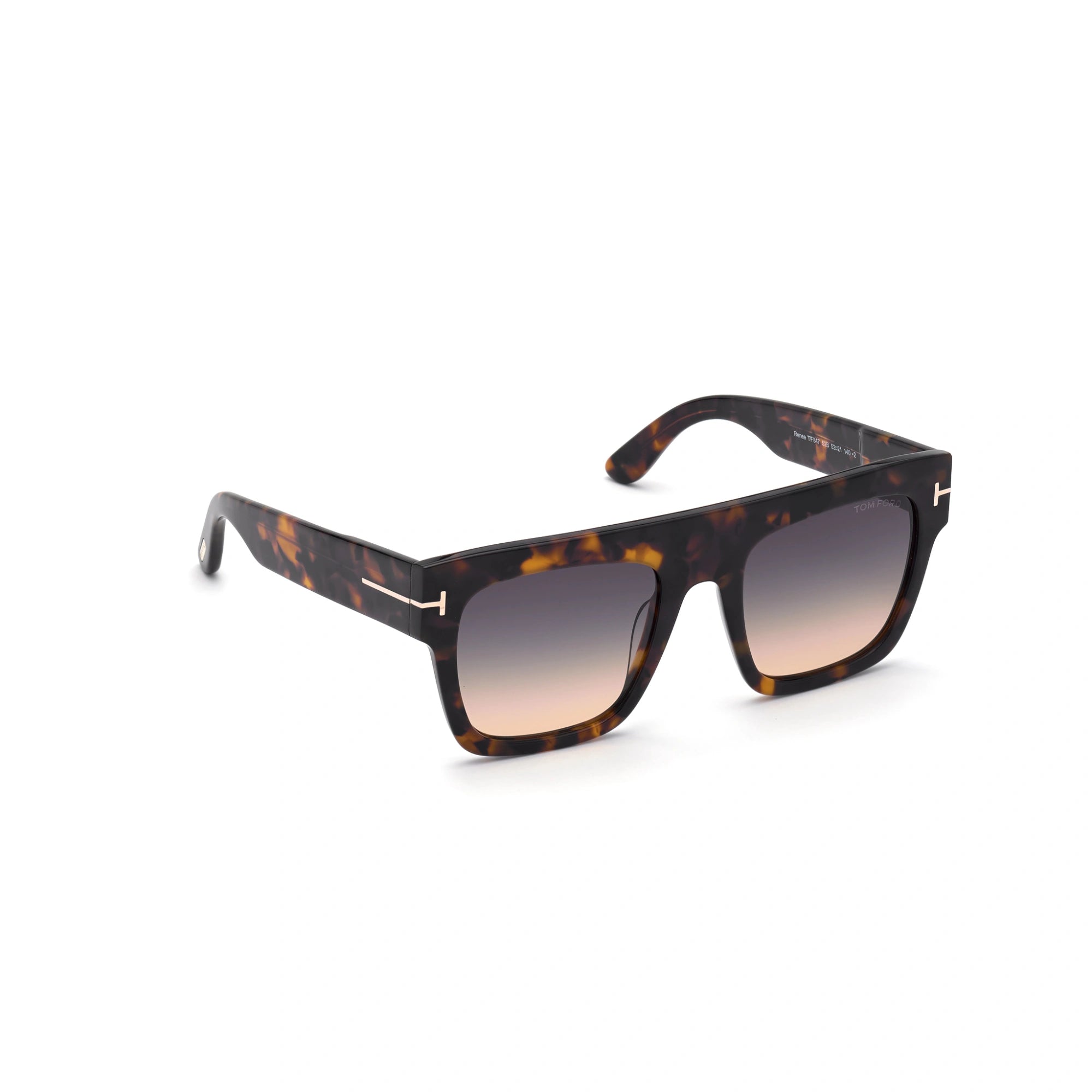 Tom Ford Sunglasses FT847S 52B 52mm Dark Havana / Gradient Smoke Lens