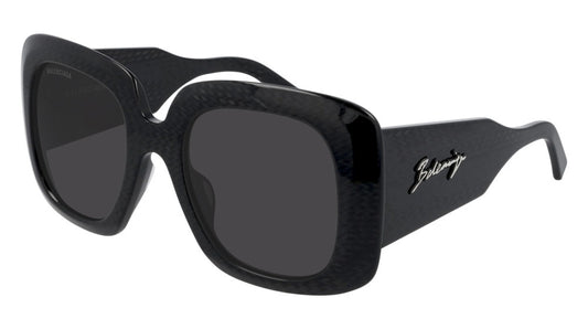 Balenciaga BB0119S 001 Sunglasses 53mm Black / Dark Grey Solid Lens