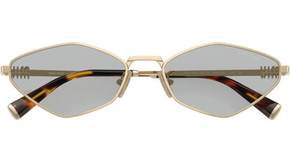 Miu Miu MU56ZS ZVN50K Oval Sunglasses 56mm Pale Gold / Light Grey Lens