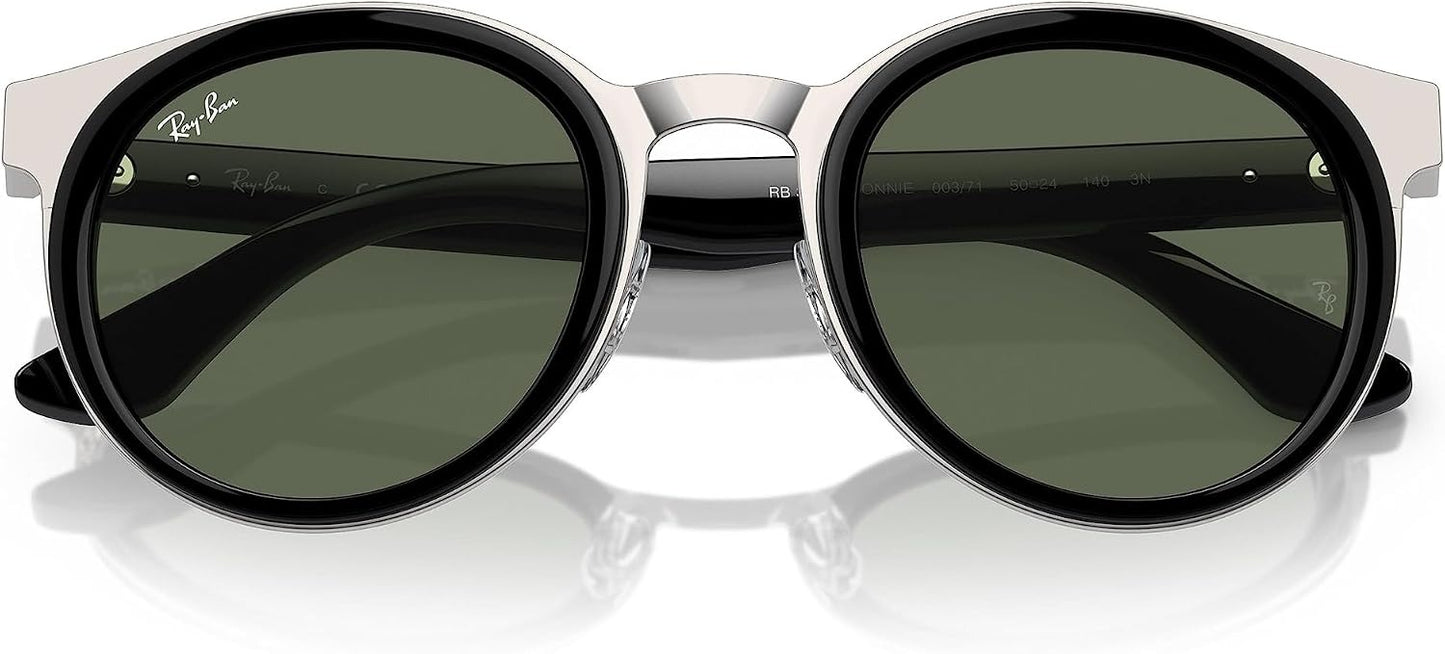 Ray-Ban Bonnie RB3710 003/71 50mm Sunglasses Black on Silver / Green Lens