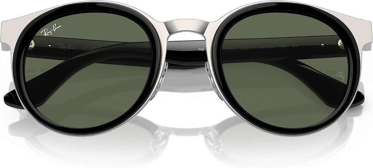 Ray-Ban Bonnie RB3710 003/71 50mm Sunglasses Black on Silver / Green Lens